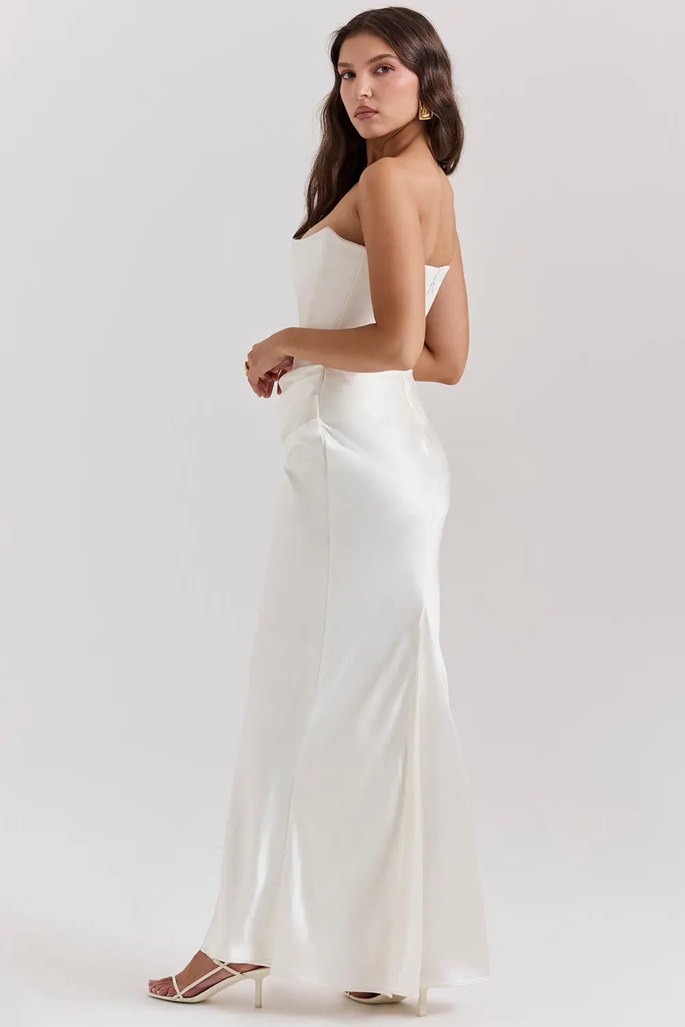 Maxi Dress | Women's Strapless Lace Gown | Formal Evening Style