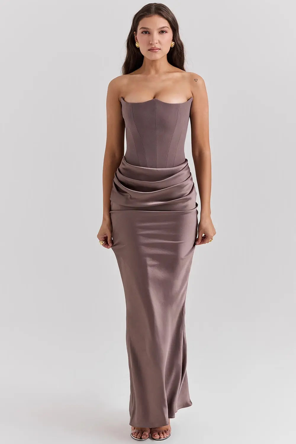 Maxi Dress | Women's Strapless Lace Gown | Formal Evening Style