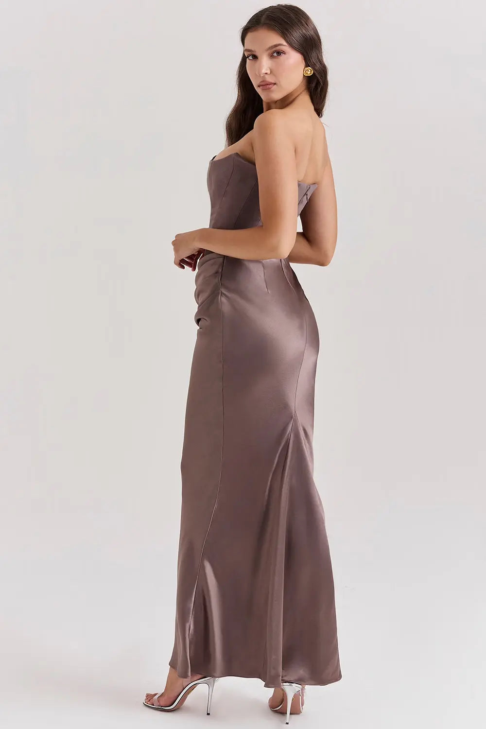 Maxi Dress | Women's Strapless Lace Gown | Formal Evening Style