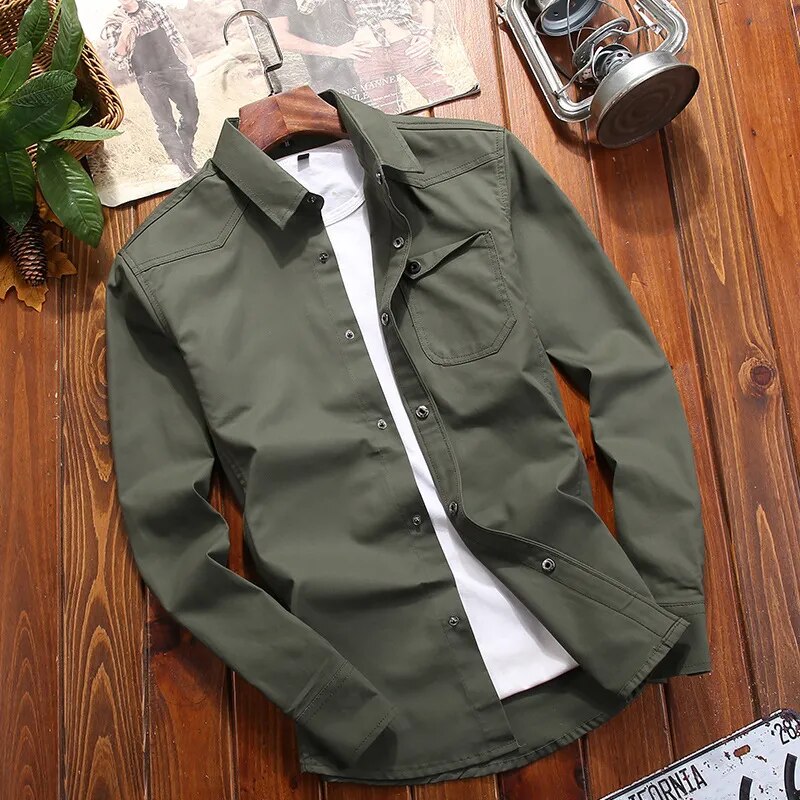 Delphine | Military-Inspired Woven Tactical Field Shirt