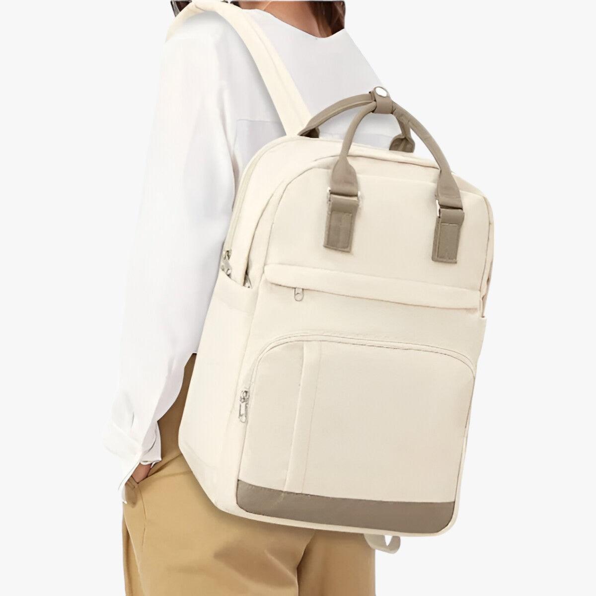 Schoolbag Waterproof Backpack | Urban Style, Beige | Daily & Travel