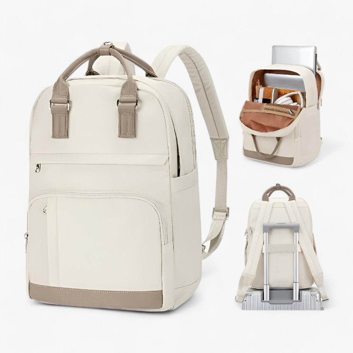 Schoolbag Waterproof Backpack | Urban Style, Beige | Daily & Travel