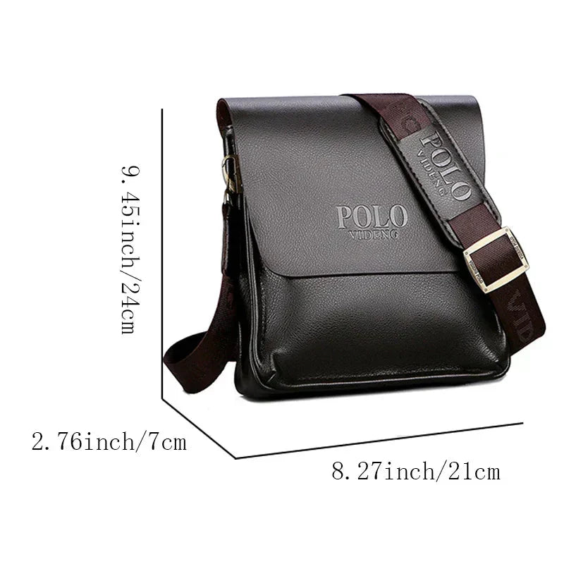 Men's Leather Bag | Secure Compartments, Shoulder Strap | Black, Brown
