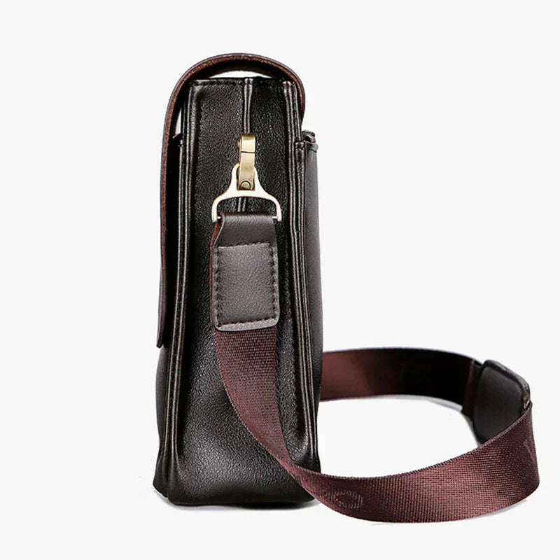 Men's Leather Bag | Secure Compartments, Shoulder Strap | Black, Brown
