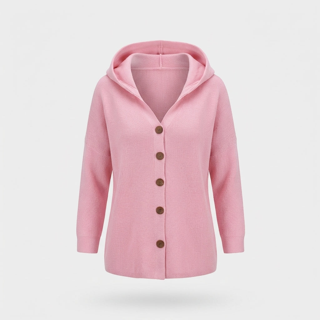 Women hooded cardigan relaxed fit long sleeve casual layering