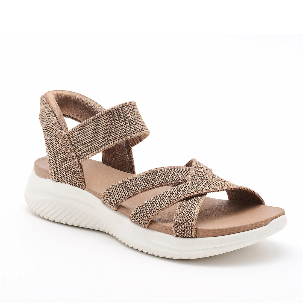 Women's Plateau Sandals | Knit Upper, Rubber Sole | Cushioned