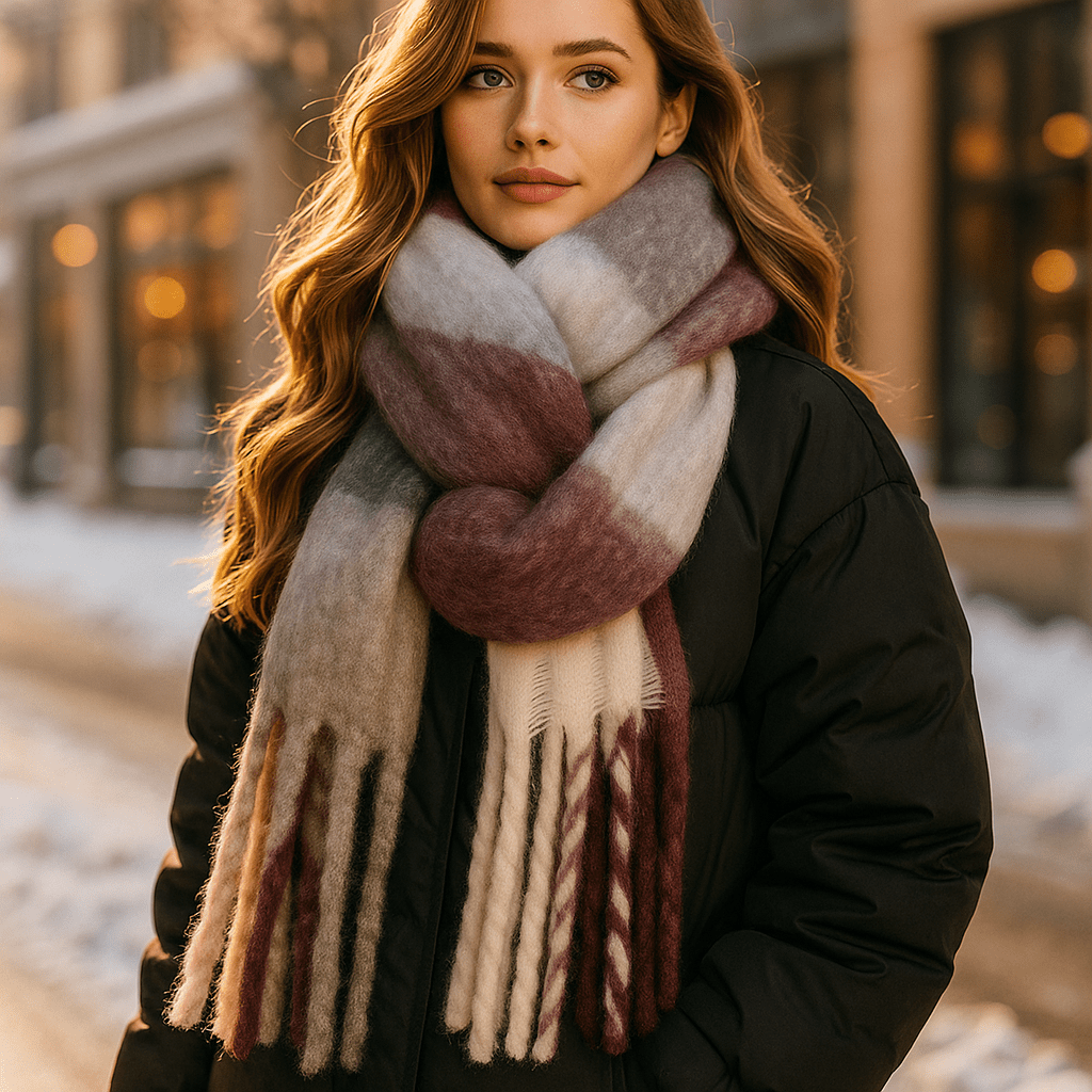 Chunky Winter Scarf | Colourful, Warm Knitwear | Soft Wrap for Cold Weather