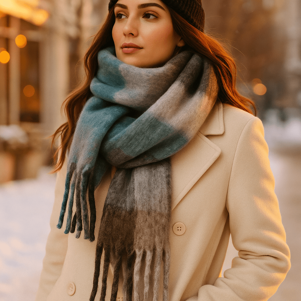 Chunky Winter Scarf | Colourful, Warm Knitwear | Soft Wrap for Cold Weather