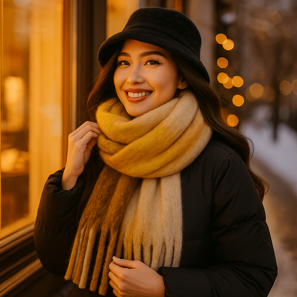 Chunky Winter Scarf | Colourful, Warm Knitwear | Soft Wrap for Cold Weather