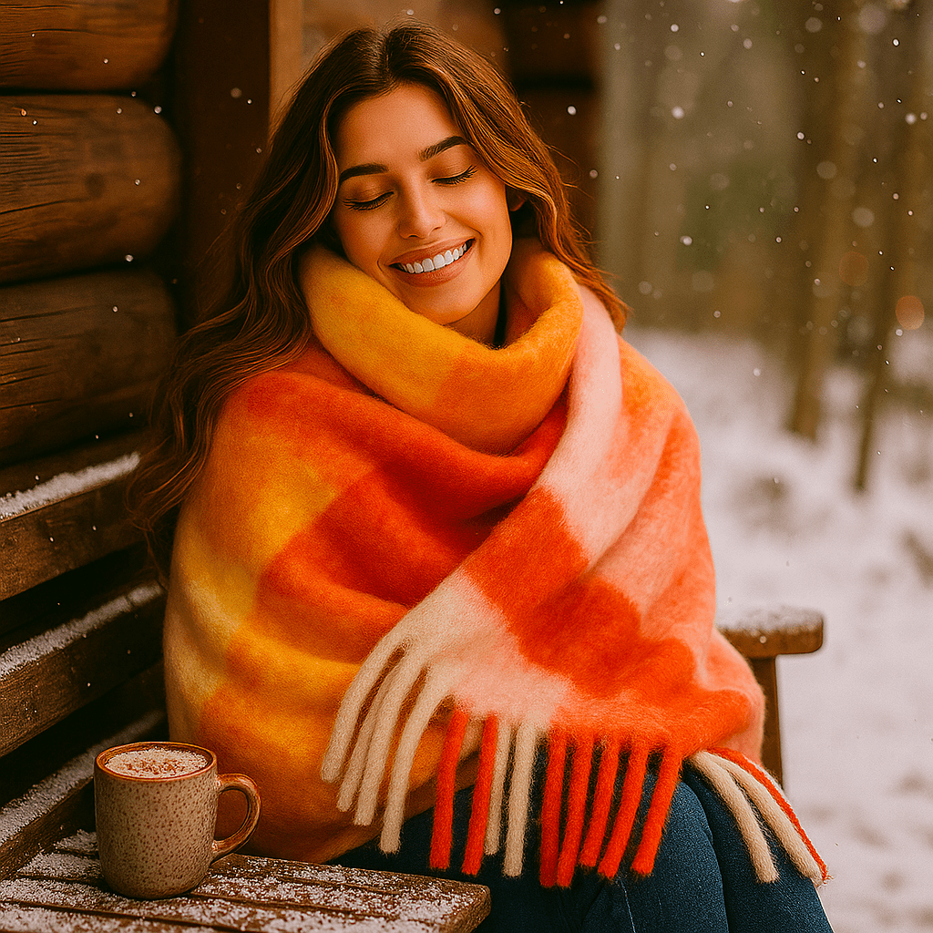 Chunky Winter Scarf | Colourful, Warm Knitwear | Soft Wrap for Cold Weather