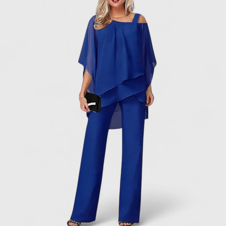 Women's Clothing Sets | 2 Piece Pant Set, Chiffon Blouse | Elegant Evening Outfit