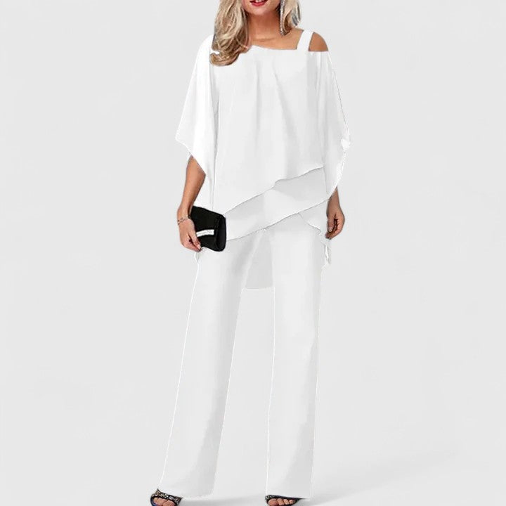 Women's Clothing Sets | 2 Piece Pant Set, Chiffon Blouse | Elegant Evening Outfit