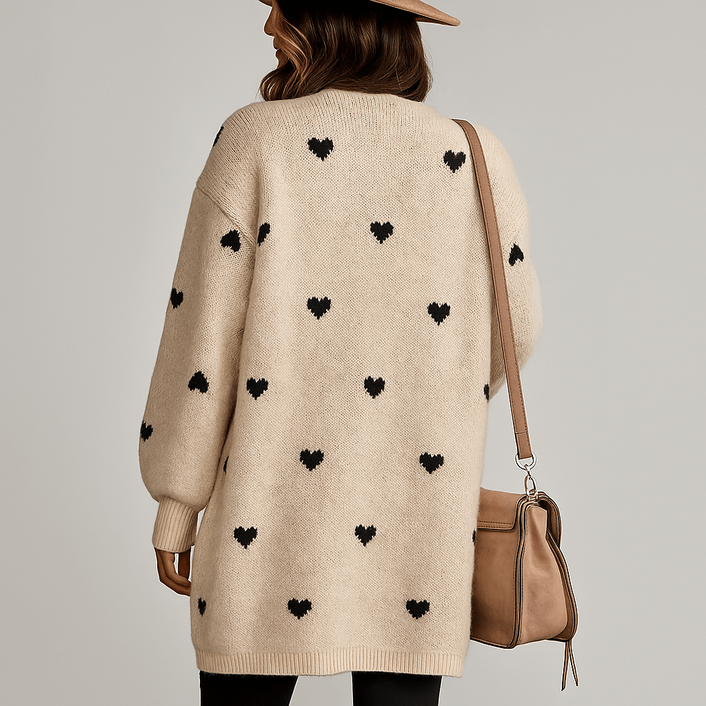 Long Knitted Cardigan - Comfortable Fit - Stylish Textured Design
