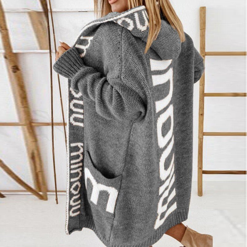Women's Knit Cardigan | Elegant, Hooded | Cozy Knit