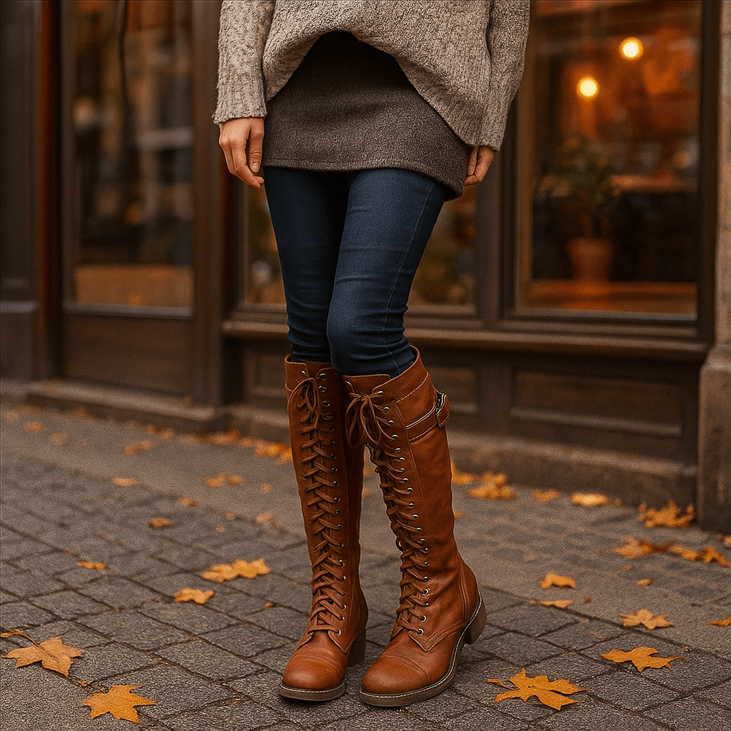 Soraya - Women's Knee-High Lace-Up Boots