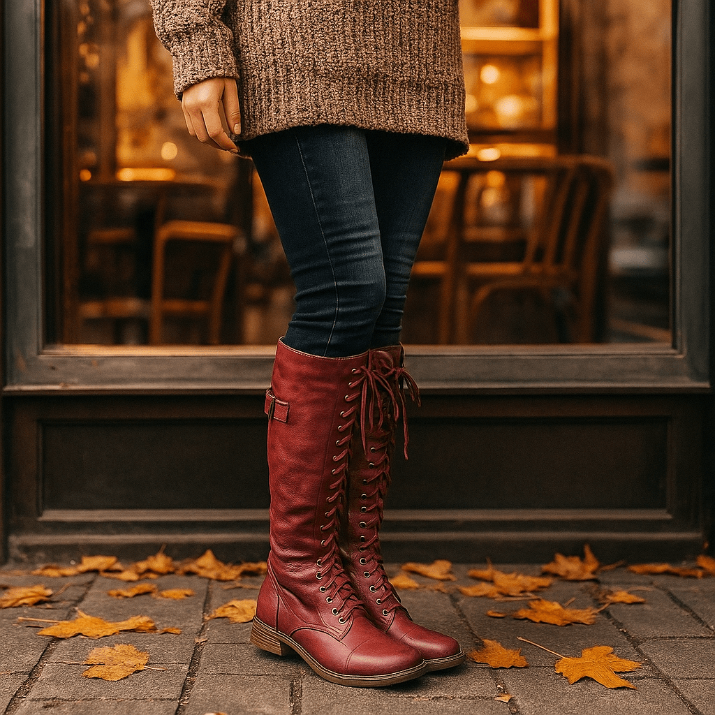 Soraya - Women's Knee-High Lace-Up Boots