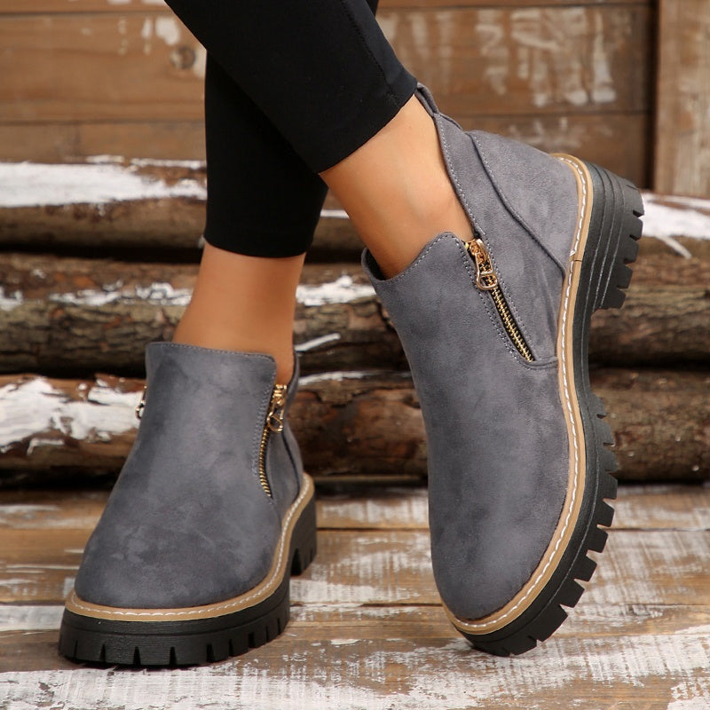 Womens Lined Ankle Boots Winter Water Resistant Non Slip Sole