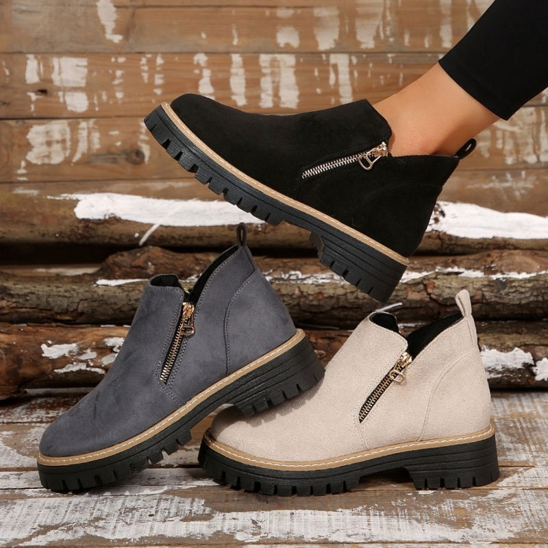 Womens Lined Ankle Boots Winter Water Resistant Non Slip Sole