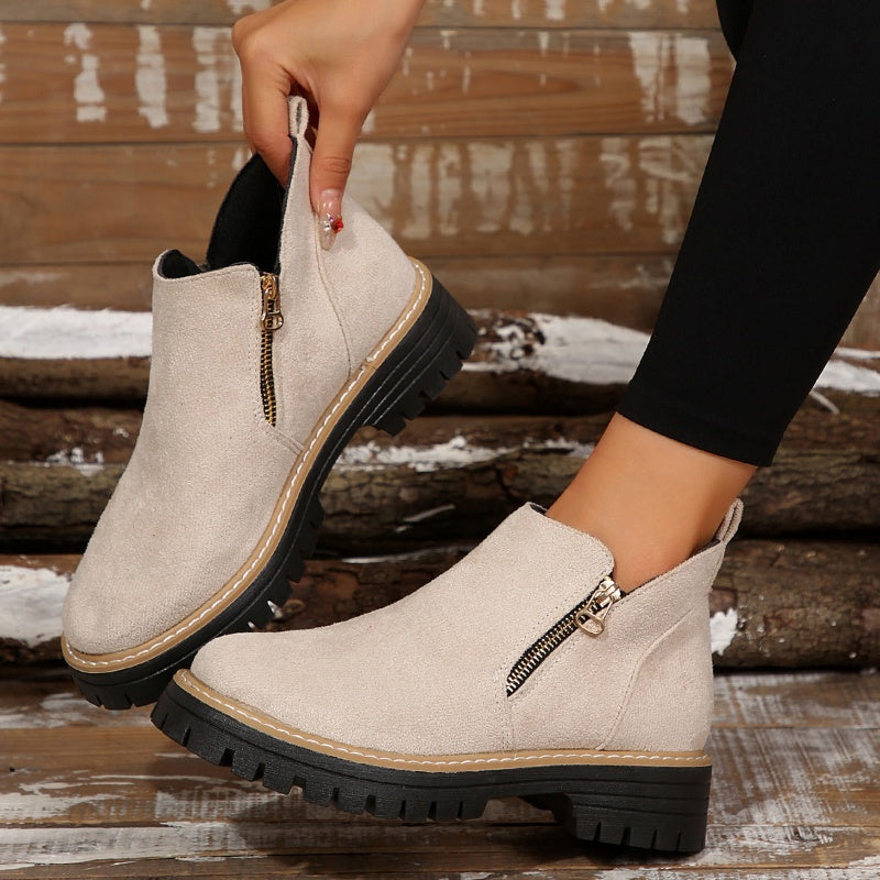 Womens Lined Ankle Boots Winter Water Resistant Non Slip Sole