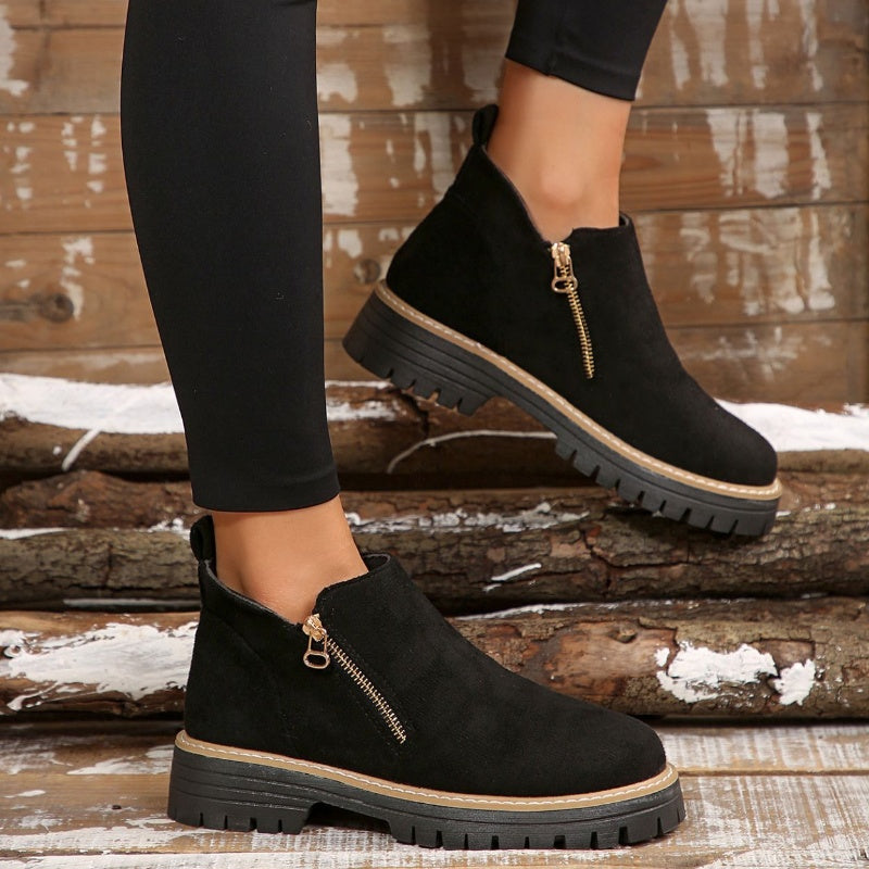 Womens Lined Ankle Boots Winter Water Resistant Non Slip Sole