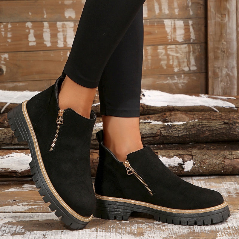 Womens Lined Ankle Boots Winter Water Resistant Non Slip Sole