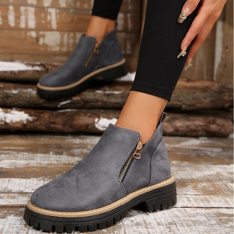 Womens Lined Ankle Boots Winter Water Resistant Non Slip Sole