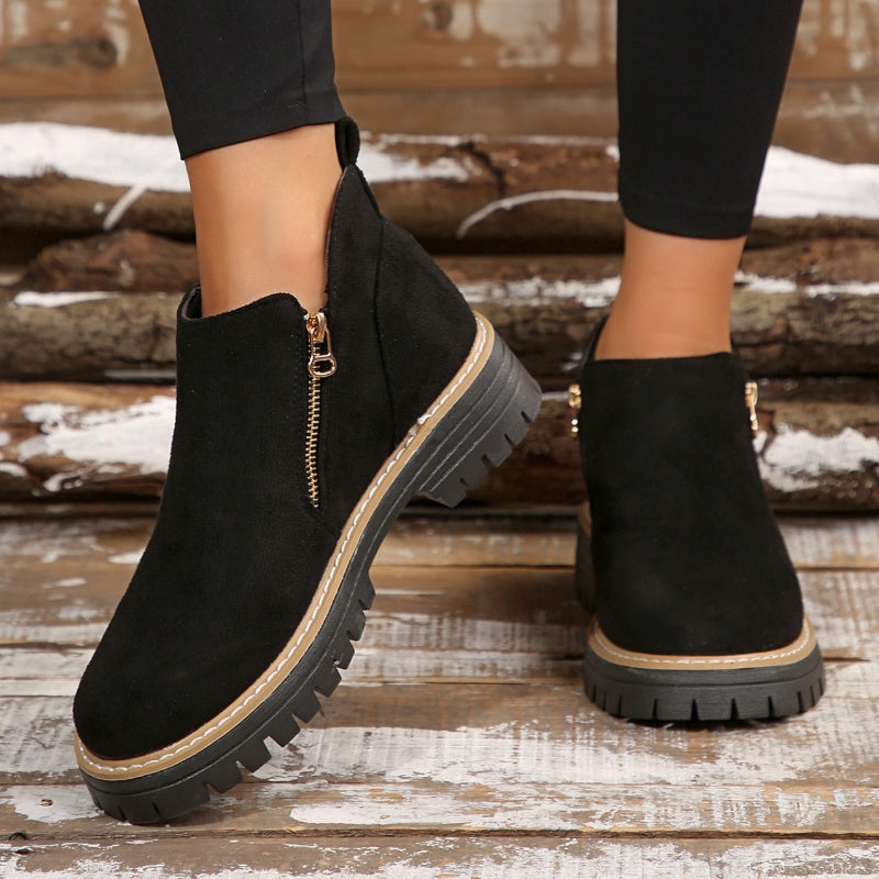 Womens Lined Ankle Boots Winter Water Resistant Non Slip Sole