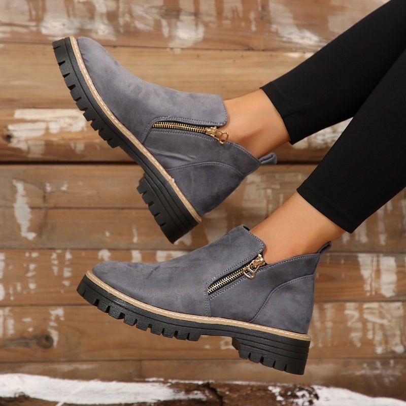 Womens Lined Ankle Boots Winter Water Resistant Non Slip Sole