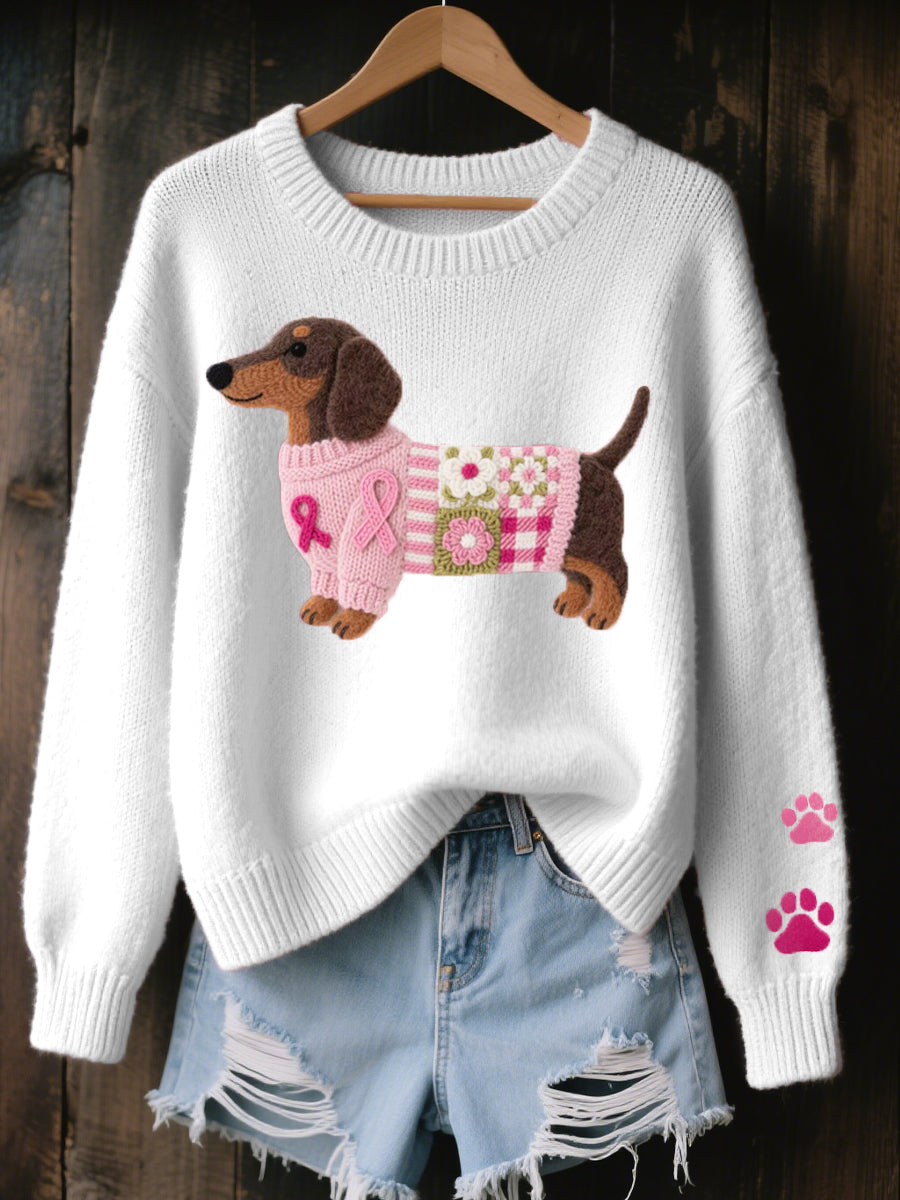 Women's Sweater | Dachshund Motif, Cozy Knit