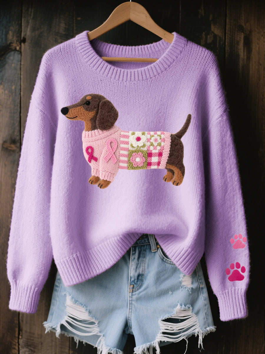 Women's Sweater | Dachshund Motif, Cozy Knit