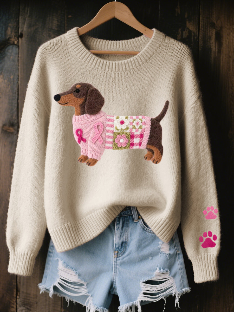 Women's Sweater | Dachshund Motif, Cozy Knit