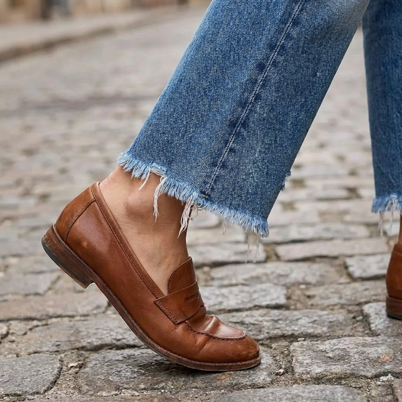 Women denim cropped pants with stretch fit ankle length