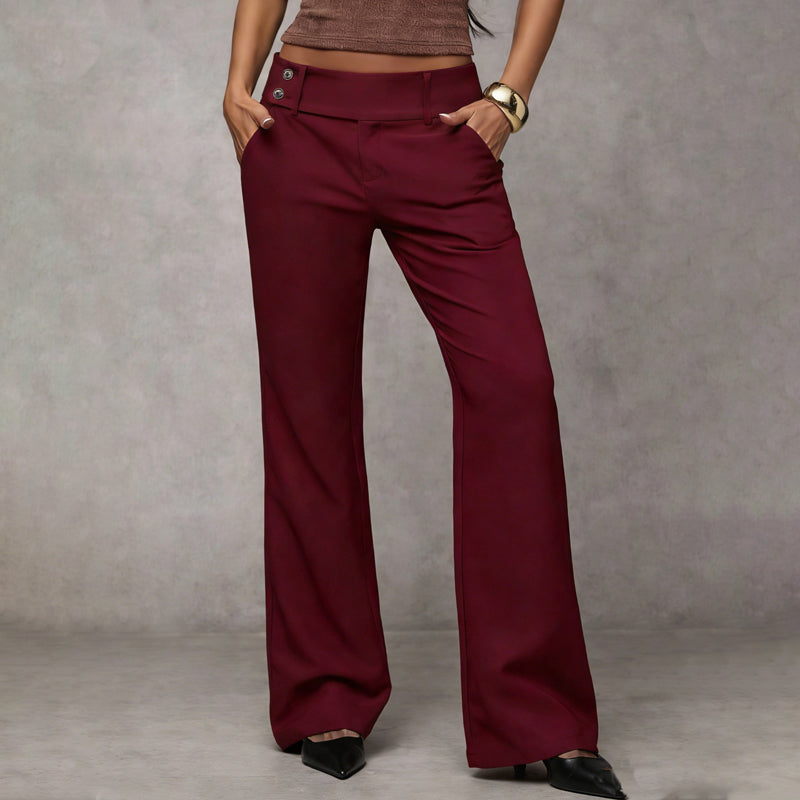 Women's Pants | High Waist, Wide Leg Flared | Fluid Elegance