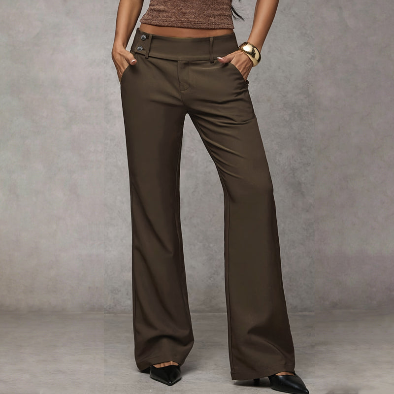 Women's Pants | High Waist, Wide Leg Flared | Fluid Elegance