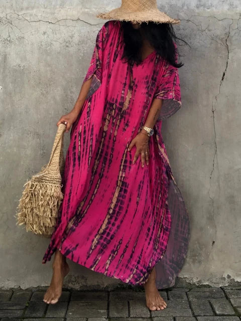 Linen Loose Summer Dress | Kaftan Maxi, Plus Size | Beach Style