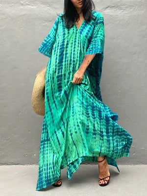 Linen Loose Summer Dress | Kaftan Maxi, Plus Size | Beach Style