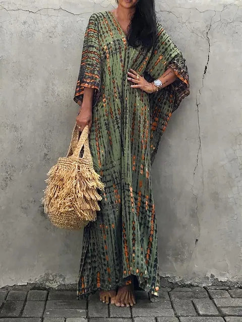 Linen Loose Summer Dress | Kaftan Maxi, Plus Size | Beach Style