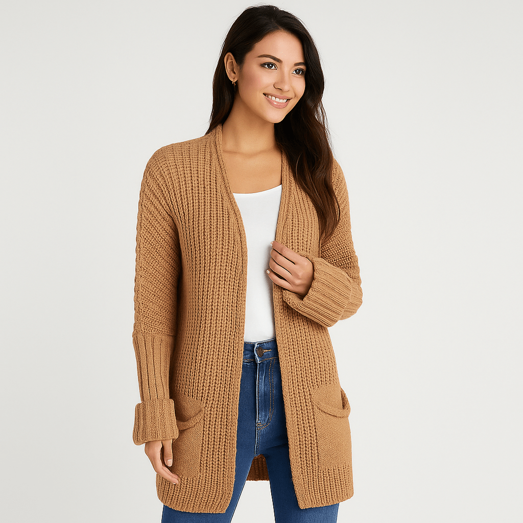 Structural Open Cardigan - Relaxed Fit - Pocket Details - Comfort Style