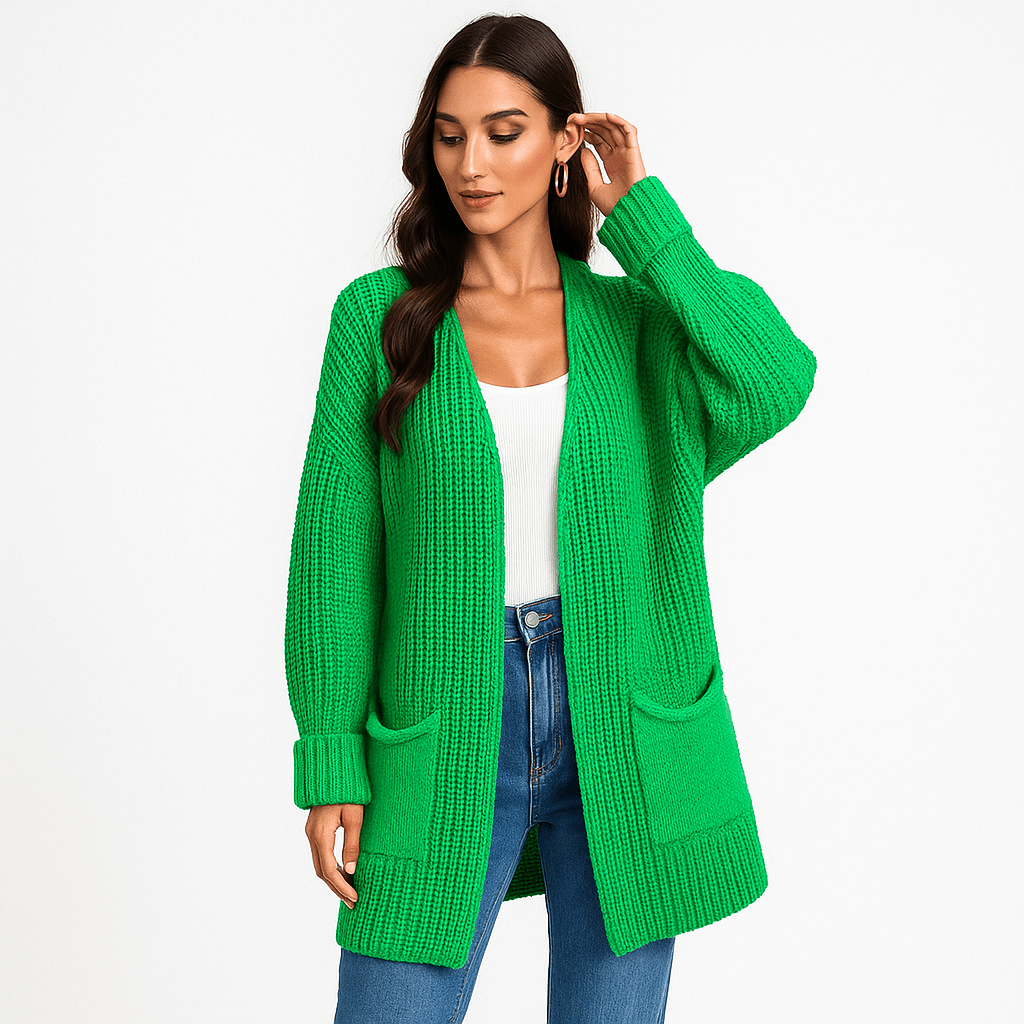 Structural Open Cardigan - Relaxed Fit - Pocket Details - Comfort Style
