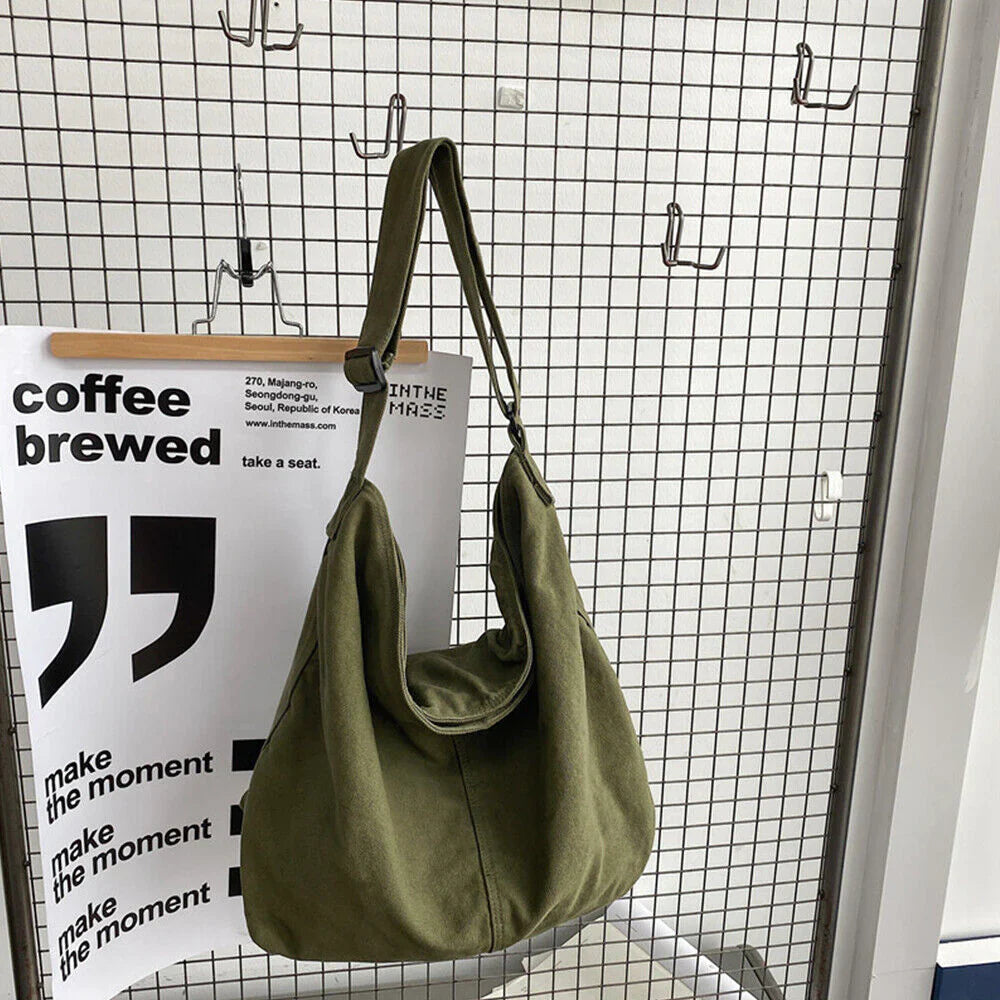Canvas Shoulder Bag | Oversized, Casual | Tote Handbag