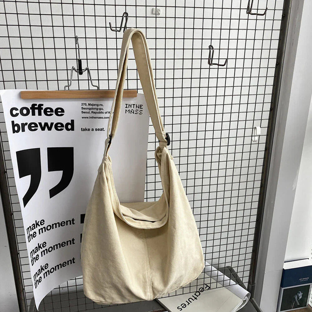 Canvas Shoulder Bag | Oversized, Casual | Tote Handbag