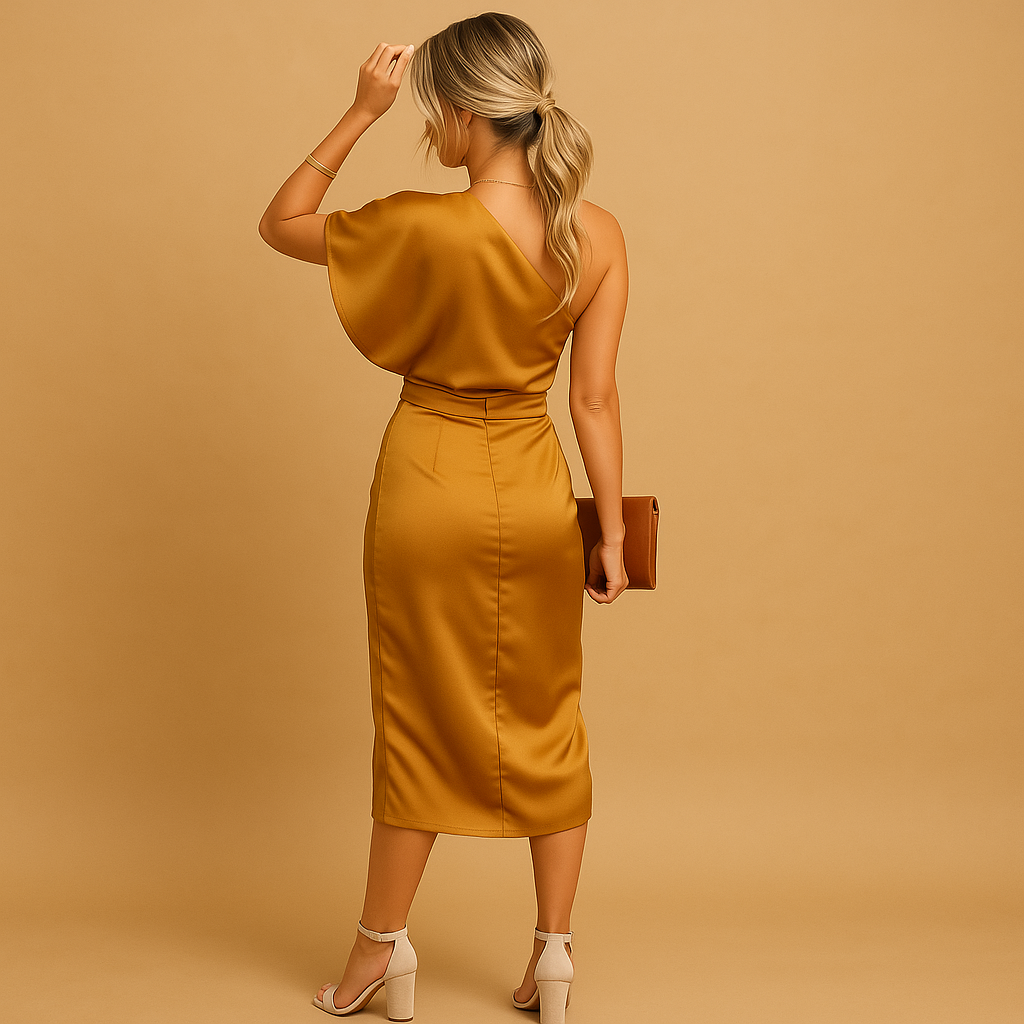 Christmas Party Dress | Women's Minimalist Midi Dress, Simple, Chic Style