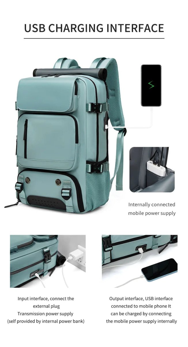 Travel Backpack | Waterproof, USB Port, Shoe Compartment, Anti-theft Pocket