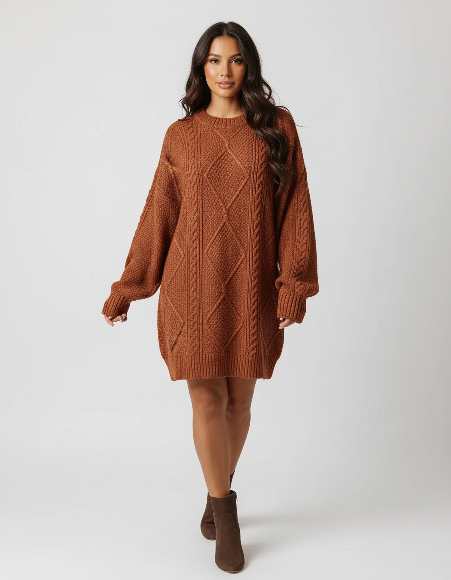 Jumper Dress | Cable Knit, Oversized Fit | Women’s Cozy Knitwear