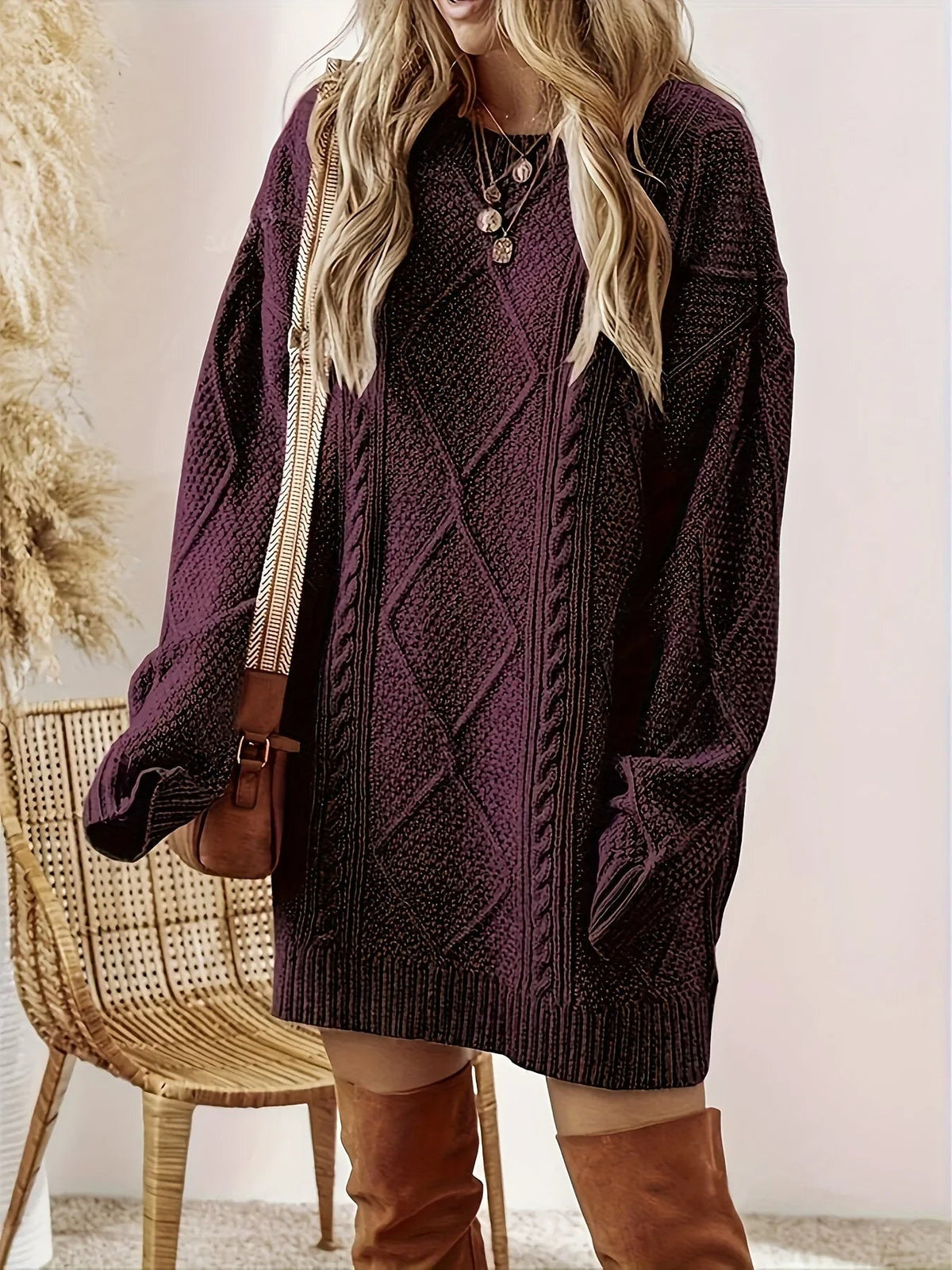 Jumper Dress | Cable Knit, Oversized Fit | Women’s Cozy Knitwear