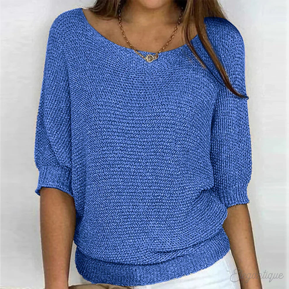 Women knit sweater with cable pattern, soft cosy fit