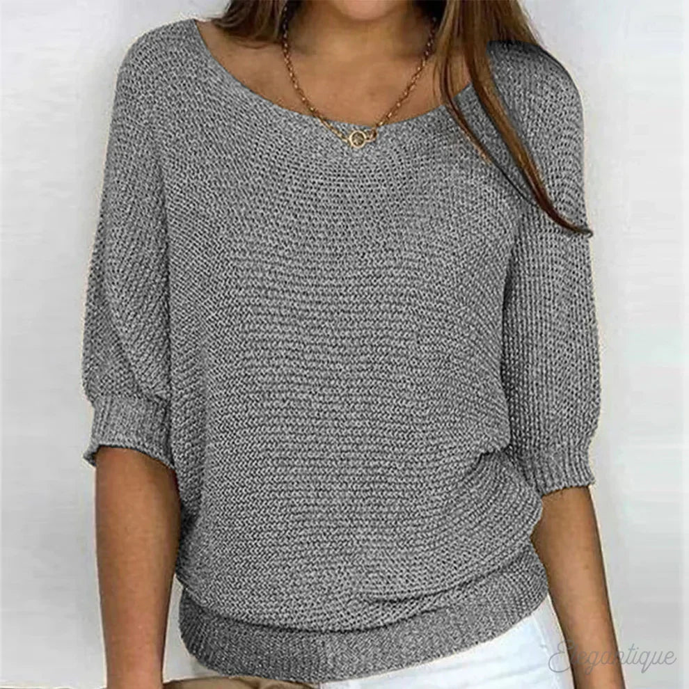 Women knit sweater with cable pattern, soft cosy fit