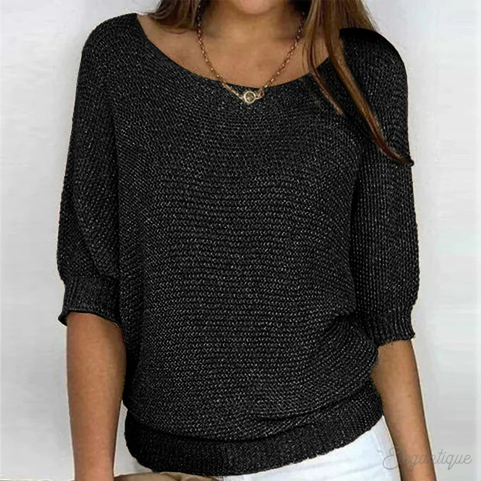 Women knit sweater with cable pattern, soft cosy fit