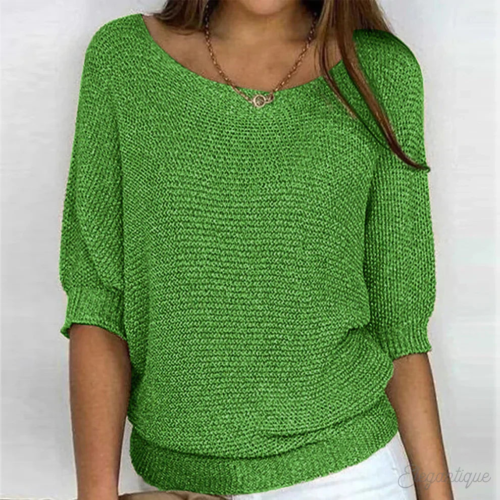 Women knit sweater with cable pattern, soft cosy fit
