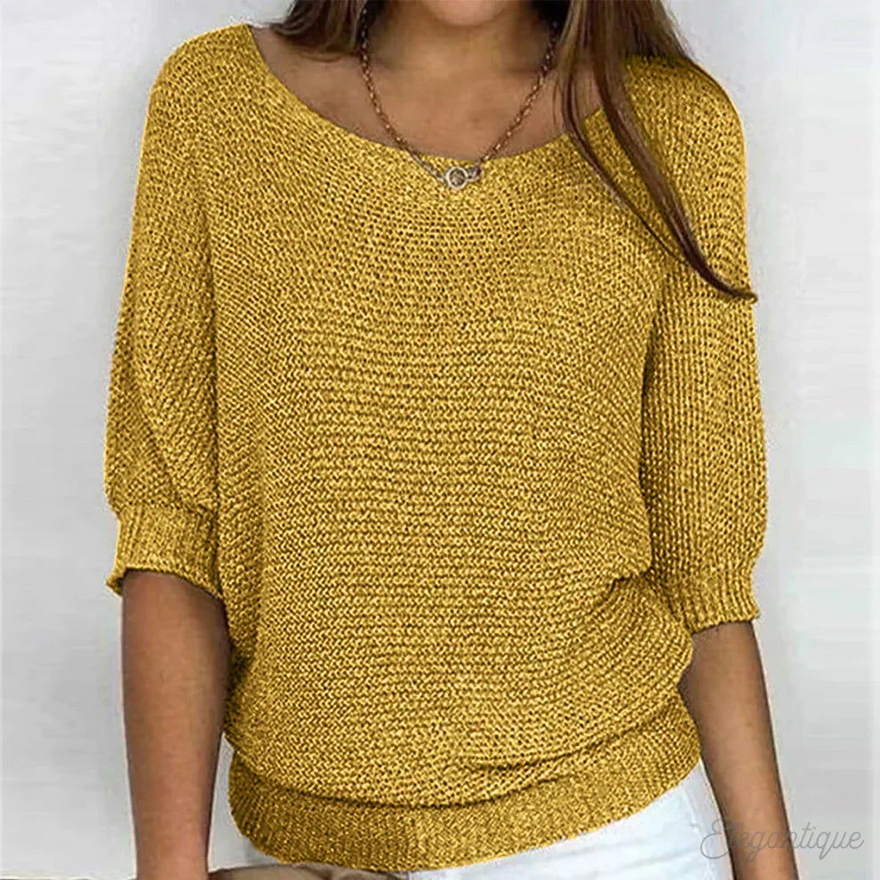 Women knit sweater with cable pattern, soft cosy fit